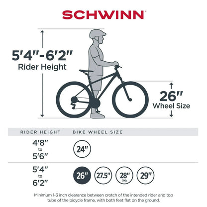 Schwinn Sidewinder Mountain Bike . 26-inch Wheels . 21 Speeds . Mens Style . Black