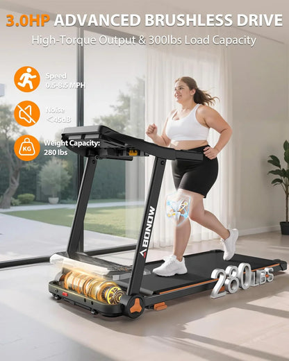 Foldable Treadmill for Home with Incline Extra Large Dual LED Screen Home Office Treadmills