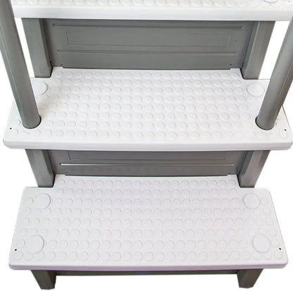 Select Anti-Slip in-Pool Steps | Gray | for Above Ground Swimming Pools | Can Mount to Decks 48" to 54" H | Safety Stairs Capacity Up to 300 lbs