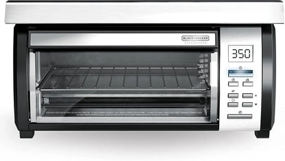 BLACK DECKER SpaceMaker Under Counter Toaster Oven, Digital Controls, Black/Stainless Steel, Fits 9′′ Pizza or 4 Slices