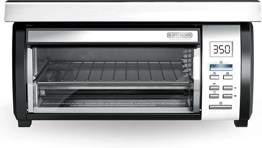 BLACK DECKER SpaceMaker Under Counter Toaster Oven, Digital Controls, Black/Stainless Steel, Fits 9′′ Pizza or 4 Slices
