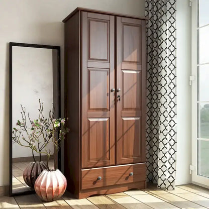 Palace Imports 100% Solid Wood Flexible Wardrobe Armoire with Metal or Wooden Knobs