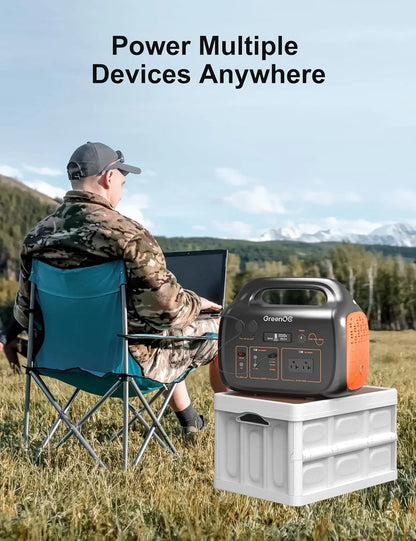 GreenOE Portable Power Station 1000W 1024Wh Solar Powered Generator with 100W Solar Panel, Camping Power Bank for Outdoors Travel Hunting Home Lithium Battery Backup