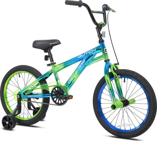Genesis 18 Glitch Boys BMX Bike, Blue/Green