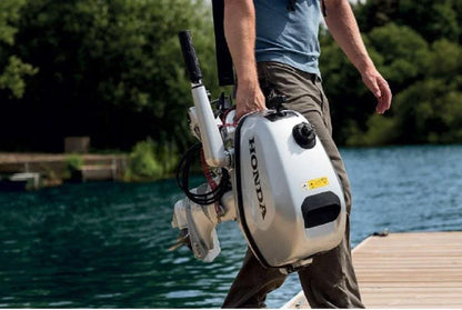 5 HP outboard motor with tiller, 20-inch shaft
