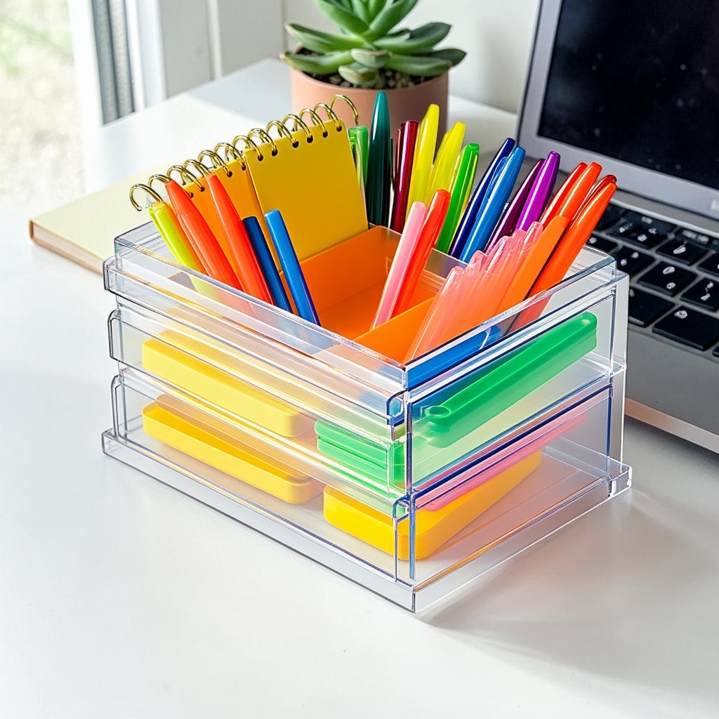 Zxvpk Modular 3-Tier Acrylic Desk Organizer