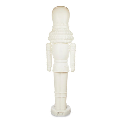 Holiday Time Animated White Nutcracker Blow Mold, 75-Inch, LED Lights & Music, Christmas Decoration