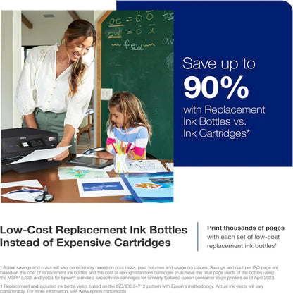 ET-4800 Wireless All-in-One Cartridge-Free Supertank Printer with Scanner, Copier, Fax, ADF and Ethernet C Ideal-for Your Home Office, White