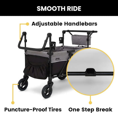 Jeep Wrangler Deluxe 4-seater stroller by Delta Children Premium Quad stroller