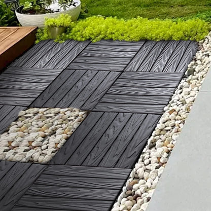 76-Pack Plastic Interlocking Deck Tiles - 68.80 Sq.Ft Outdoor Plastic Flooring Super Durable & Waterproof All-Weather Indoor/Outdoor