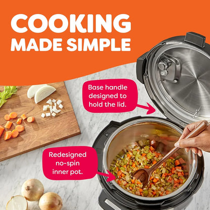 9-in-1 Multicooker, Pressure Cooker, Slow Cook, Rice Maker, Steamer, Sauté, Yogurt, Warmer & Sterilizer, Includes App With Over 800 Recipes, Stainless Steel, 6 Quarts