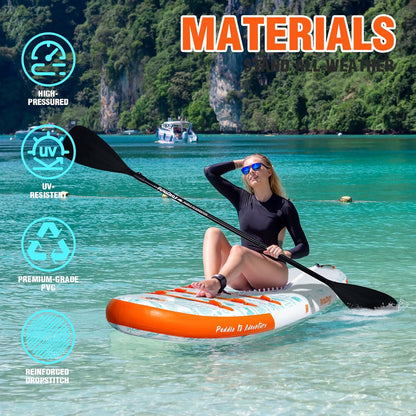 FunWater Inflatable Stand Up Paddle Board with Premium SUP Paddle Accessories, Non-Slip EVA Deck, 11'/10'6' Paddle